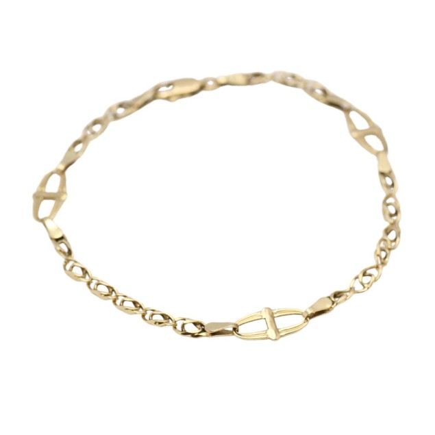 Bracelet alterné semi creux en or 18k...