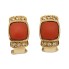 Boucles d'oreilles en or 18 carats avec corail et zircone seconde main