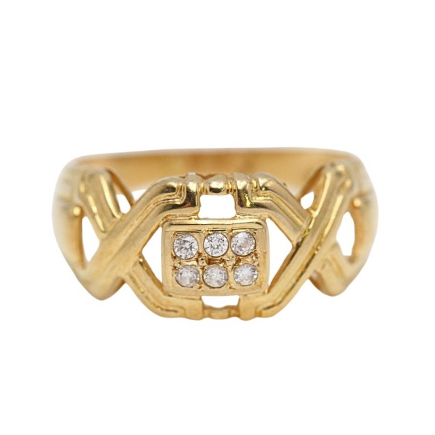 Anillo trenzado de oro 18k con...