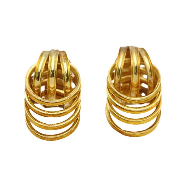 Pendientes anillados de oro 18k de...