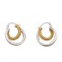 Boucles d'oreilles d'occasion en or bicolore 18k avec zirconias