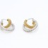 Boucles d'oreilles d'occasion en or bicolore 18k avec zirconias