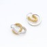 Boucles d'oreilles d'occasion en or bicolore 18k avec zirconias