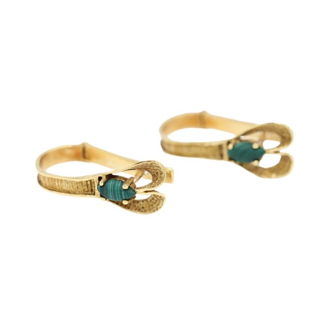 Pendientes de oro 18k con malaquitas...