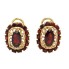 Boucles d'oreilles rosettes en or 18k avec grenats seconde main