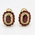 Boucles d'oreilles rosettes en or 18k avec grenats seconde main