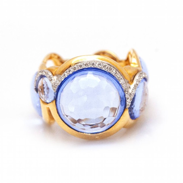 Bague BLUE SKY en or avec diamants et...