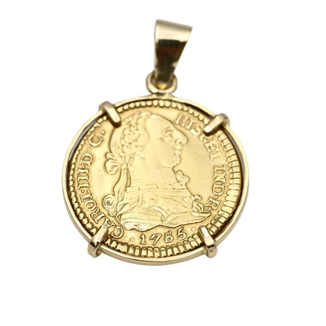 Colgante moneda de oro 19k de segunda...