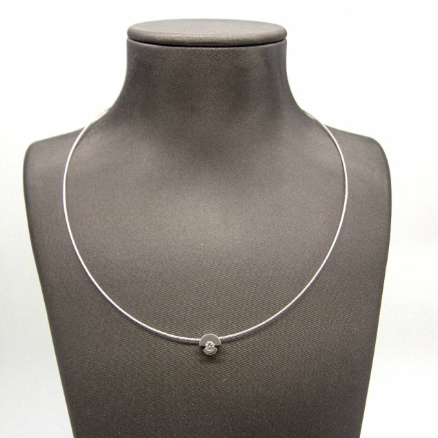 Collar solitario de Diamante 0,12ct