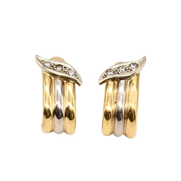 Pendientes de oro bicolor 18k con...