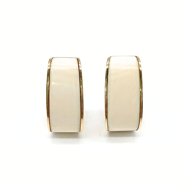 Pendientes de oro 18k con marfil de...